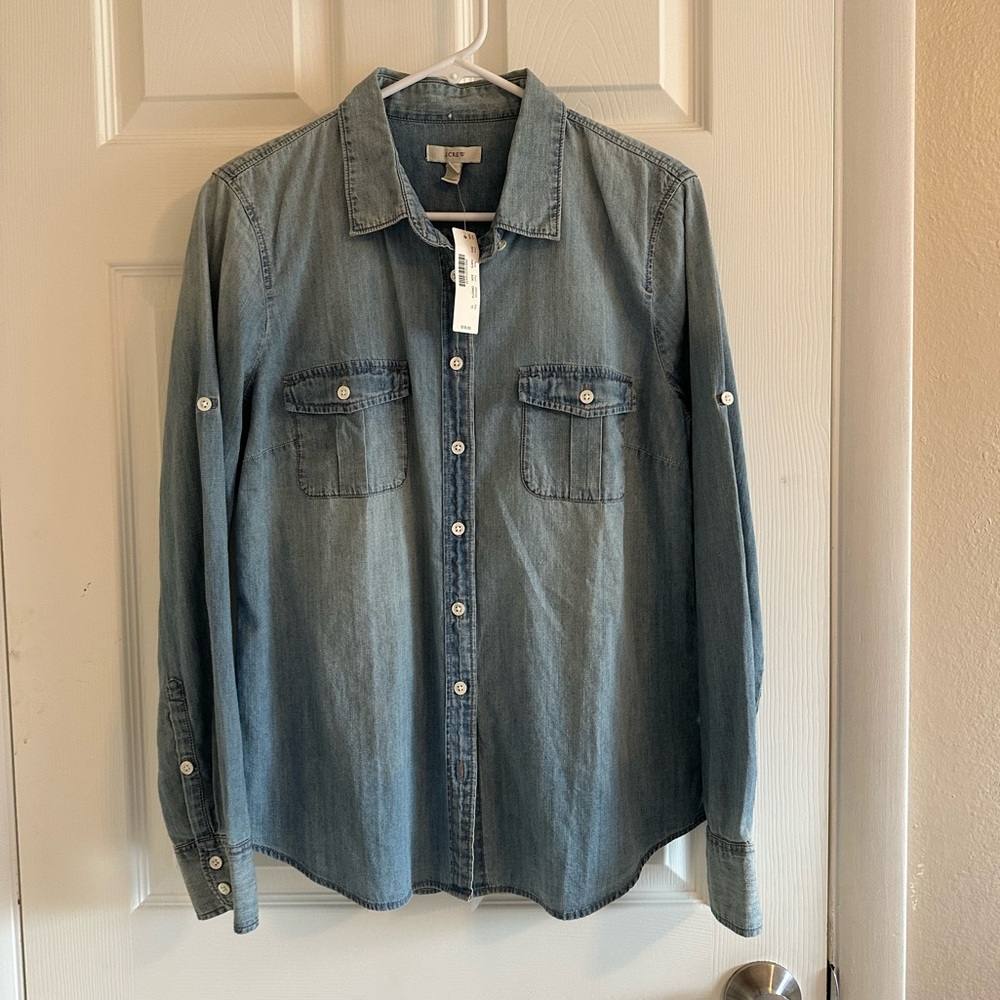 J.Crew Denin Women's Large Blouse - NWT!